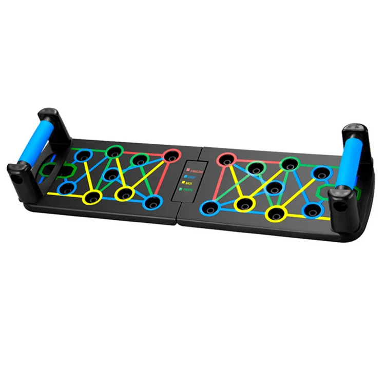 Portable Fusion Motion Gym Folding Adjustable Pushup Abs Material Push Up Bar Board Set