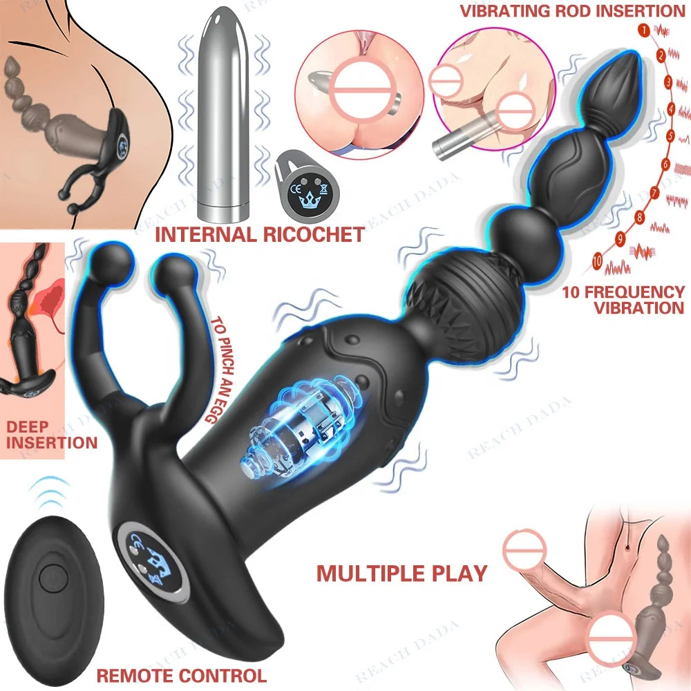 Vibrating Butt Plug Rechargeable Anal Vibrator With Remote Control 10 Vibration Modes Waterproof Anal Sex Toys For Men