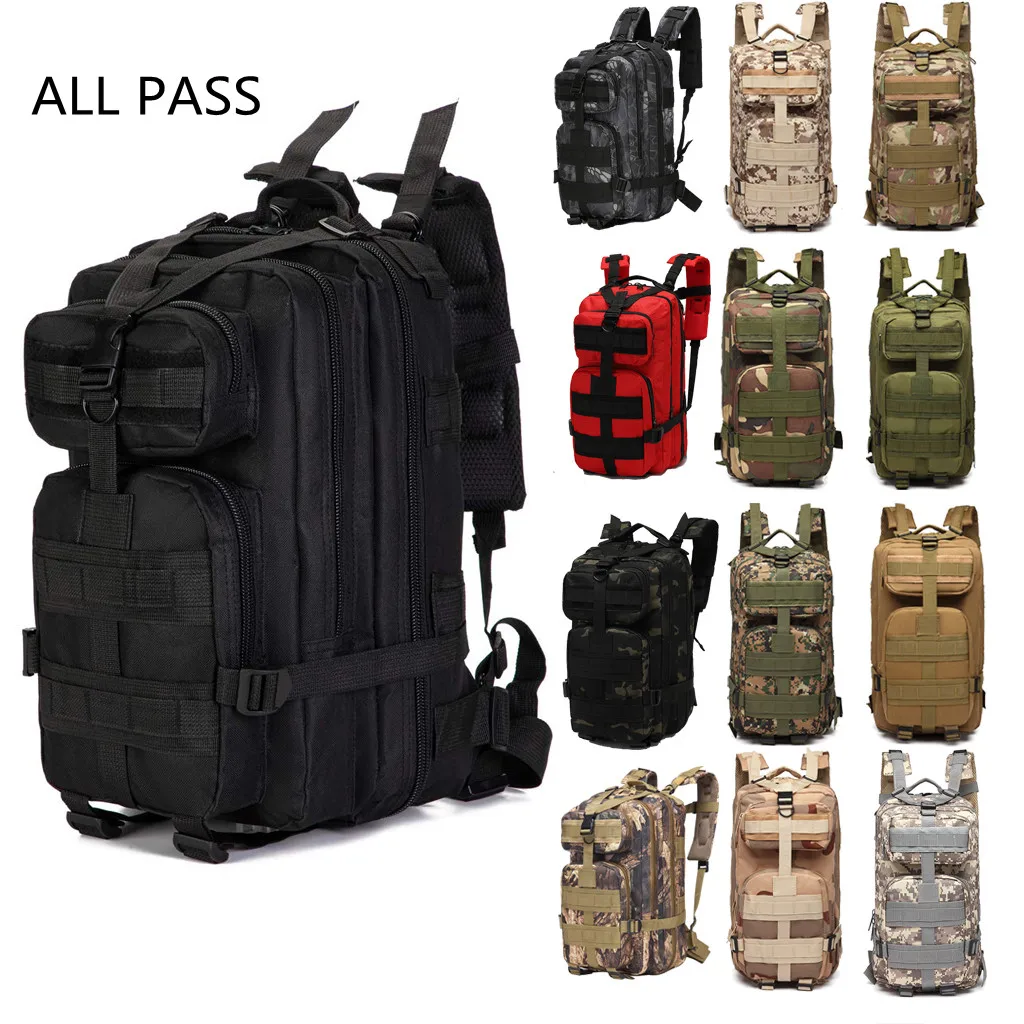 ALL PASS Wholesale Custom 25L MOLLE System 3 Days Outdoor Bag Hiking Backpack Tactical Backpack