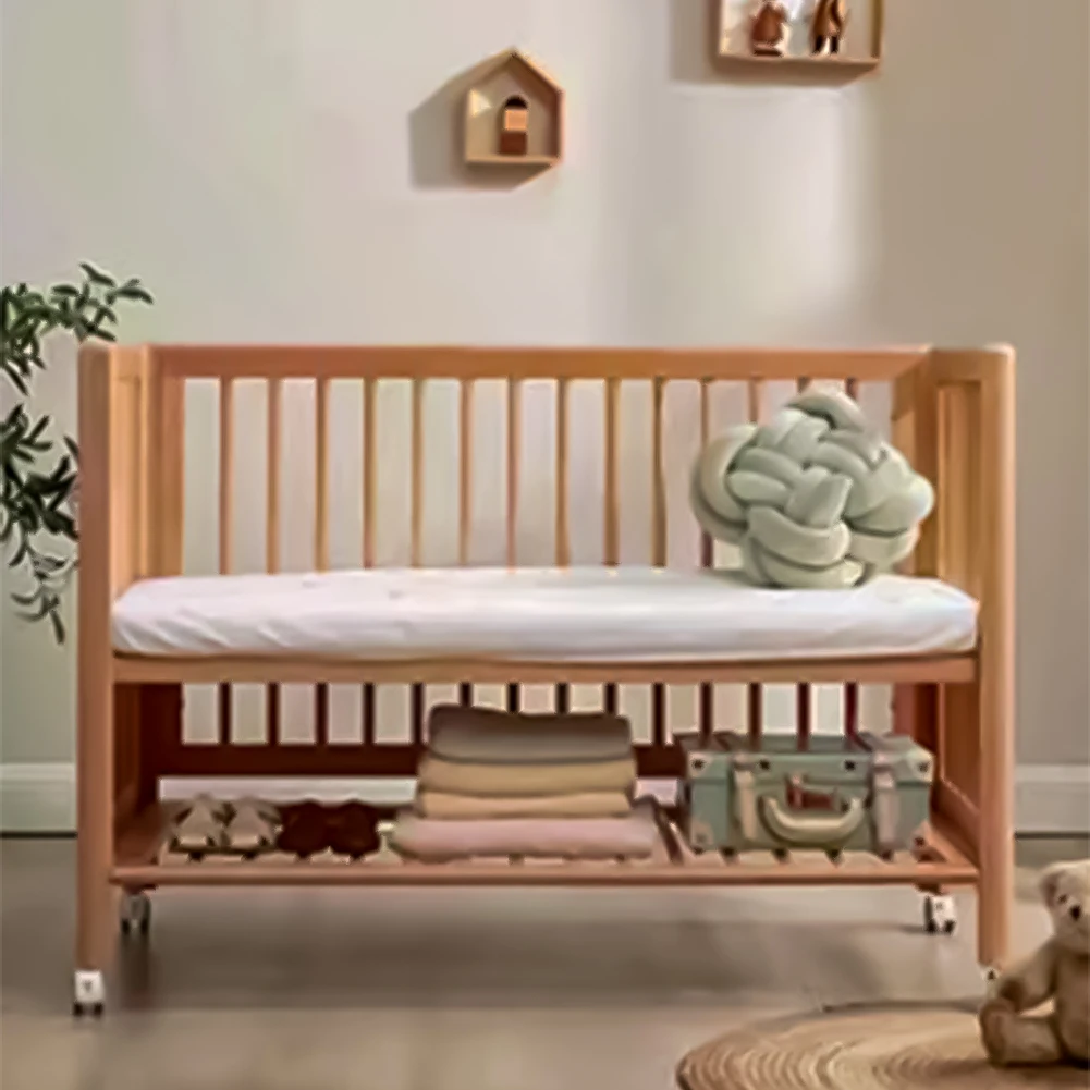 8 IN 1 EN 716all solid wood movable multi-functional bed  storage board pulley can be moved Bed bottom three adjustment