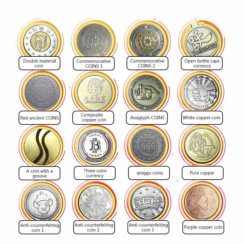 Custom zinc alloy silver plated coin medallion, supermarket shopping coin and console metal token commemorative coin