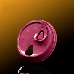 90mm diameter plastic PP cup lid with stopper plug