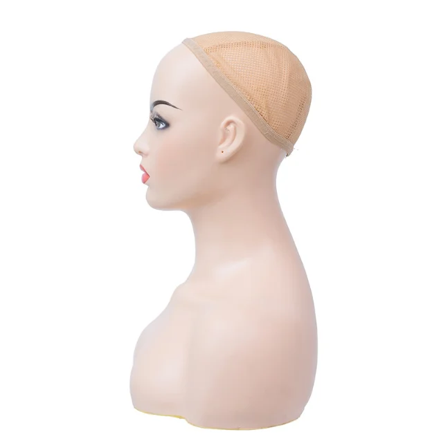 Women Realistic Mannequin Head Bust Sex Mannequin for Magasin Wig Earring Hat Display Head with Shoulders Female Mannequins