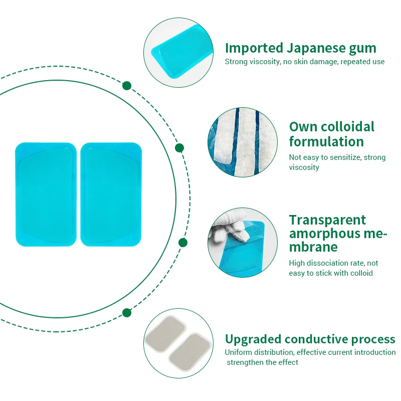 SKYFOREVER High Conductivity 62*105mm Tens Hydrogel Patch Microcurrent Conduction gel Pad for medium frequency therapy equipment