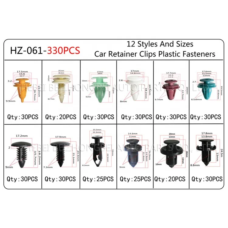 
330PCS for Toyota Auto Fastener Car Bumper Fender Fixed Clamp Interior Panels Auto Ceiling Trunk Clip Car Fastener 