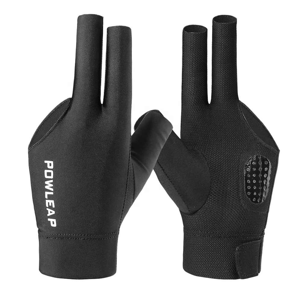 OEM Custom Latest Design New Style Three Fingers Snooker Gloves Pool Cue Hot Sale Billiard Shooter Gloves