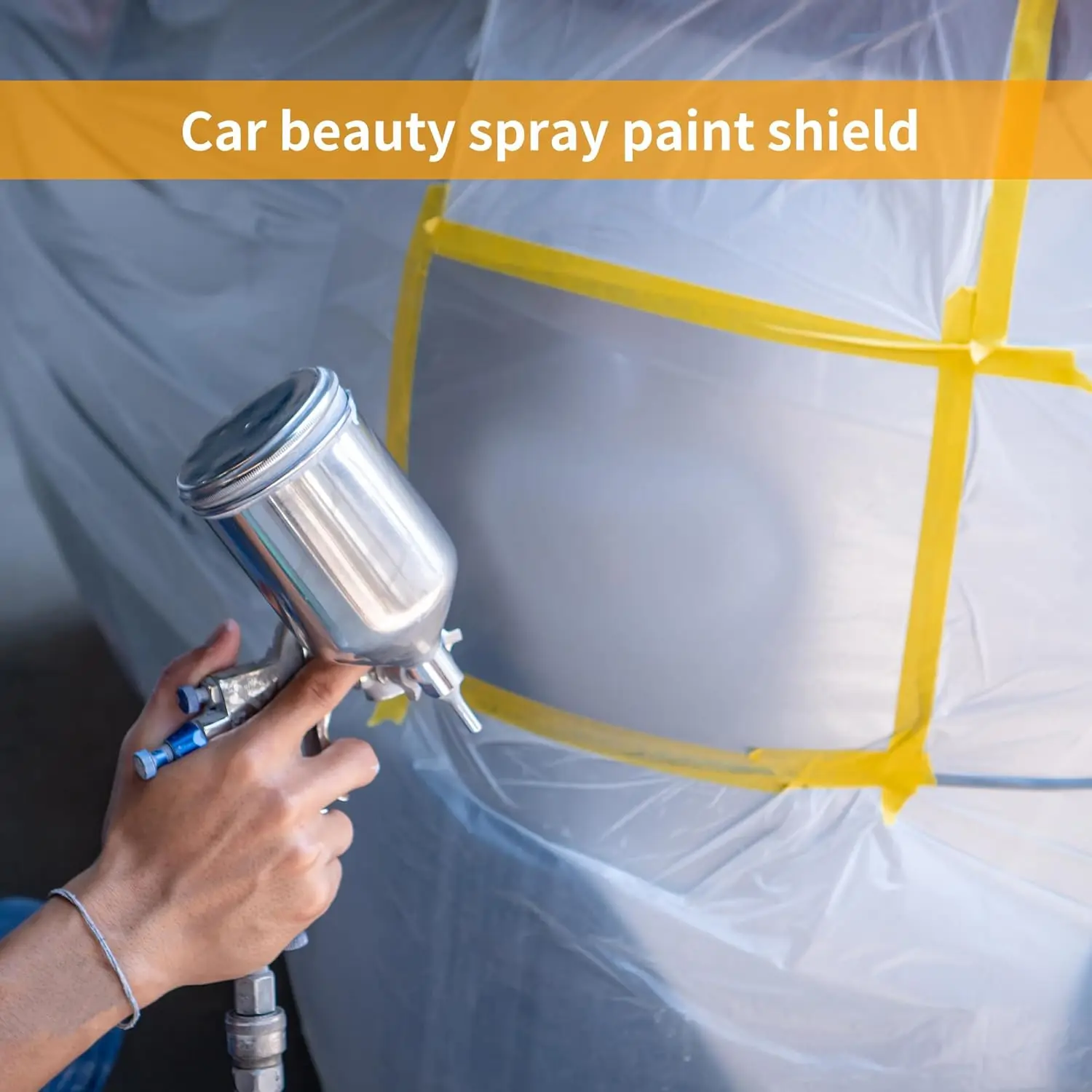 Hdpe pre taped folder painter masking film over spray protective plastic sheeting automotive masking film for car painting