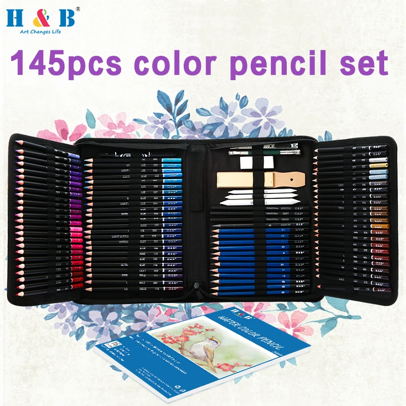 
145pcs Sketch Pencils and Colored Pencils Art Set drawing pencil for artsist 