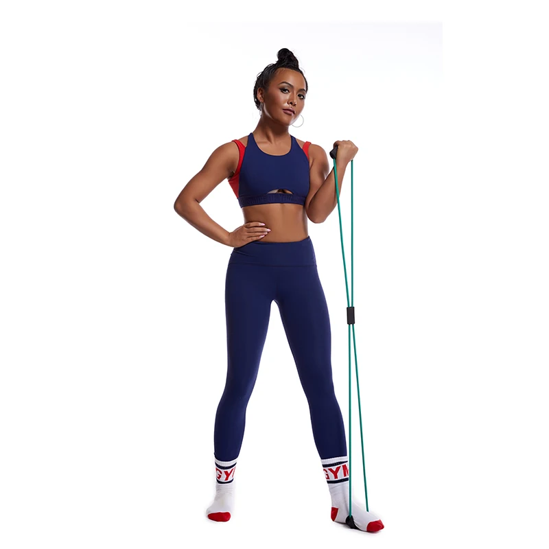 Wholesale 8 Shape Resistance Band Tube Chest Yoga Pilates Functional Resistance Band Indoor Yoga Rope Wall Pulley