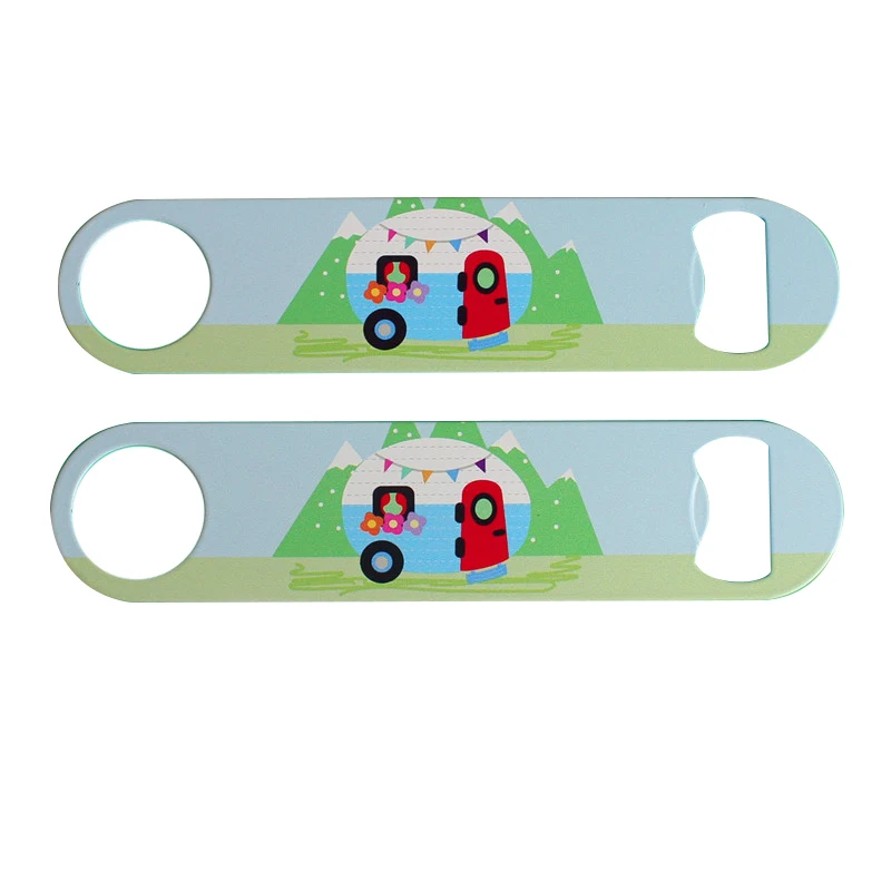 Wholesale Metal Long Handle Beer Bar Sublimation Blank Stainless Steel Bottle Opener