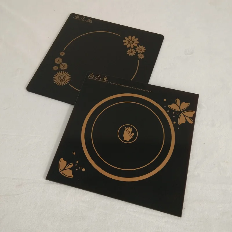 Новый дизайн машинной индукционной плиты 4 мм, черная керамическая пластина из термопластичного стекла для панелей, запчасти для варочной панели