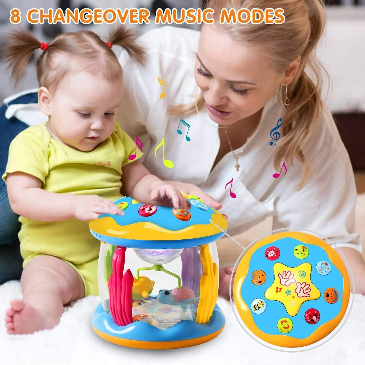 Babies New Product Ocean Rotating Park Series Plastic Small Battery Operated Educational Musical Sea Paradise Baby Rotate Toys
