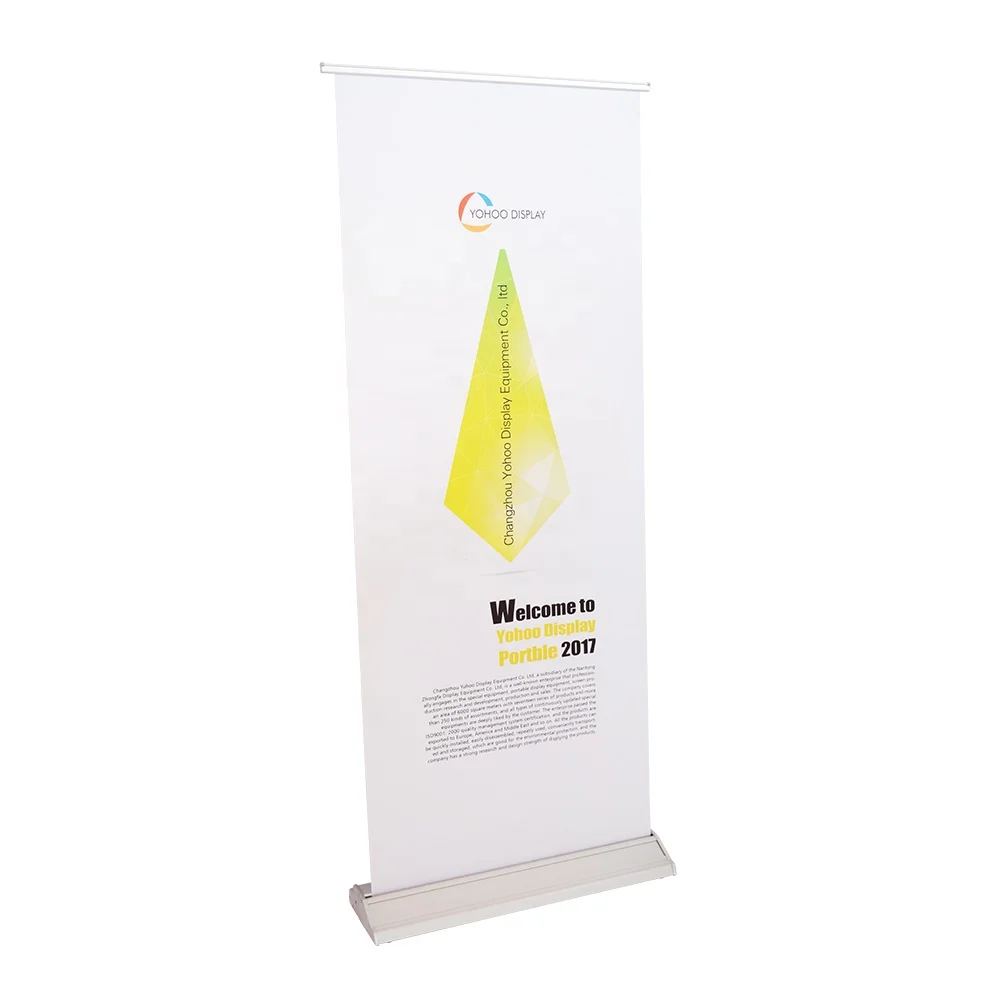 Cheap 85x200 roll up banner stand standee aluminum roll up horizontal banner stand horizontal material outdoor printing price (1600516568962)
