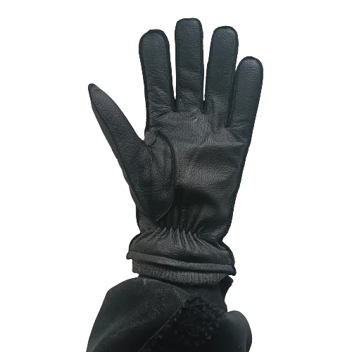 2024 New Collection Custom Men Winter Goatskin Leather Gloves Imitation Deerskin Leather Gloves Lined with Knitted Lining