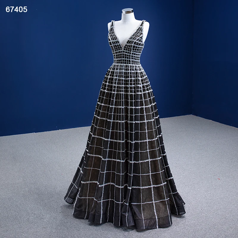 Jancember RSM67405 Sexy Black Mature Sleeveless Shining Sequin Party Evening Dresses