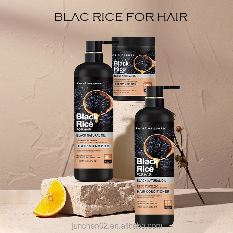 Best Customized Hair Care Product Natural black Rice Shampoo and Conditioner for Damaged hair