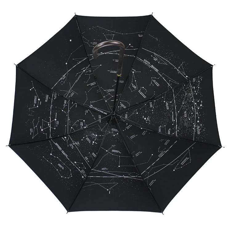 YUBO Fashion Design Silver Color UV Coated Straight Umbrella with Constellation Printing