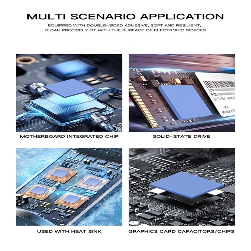 Silicone Heating Sublimation Thermal Pad Conductive Insulation Adhesive Double Tape Pads for Cpu Gpu Heatsink