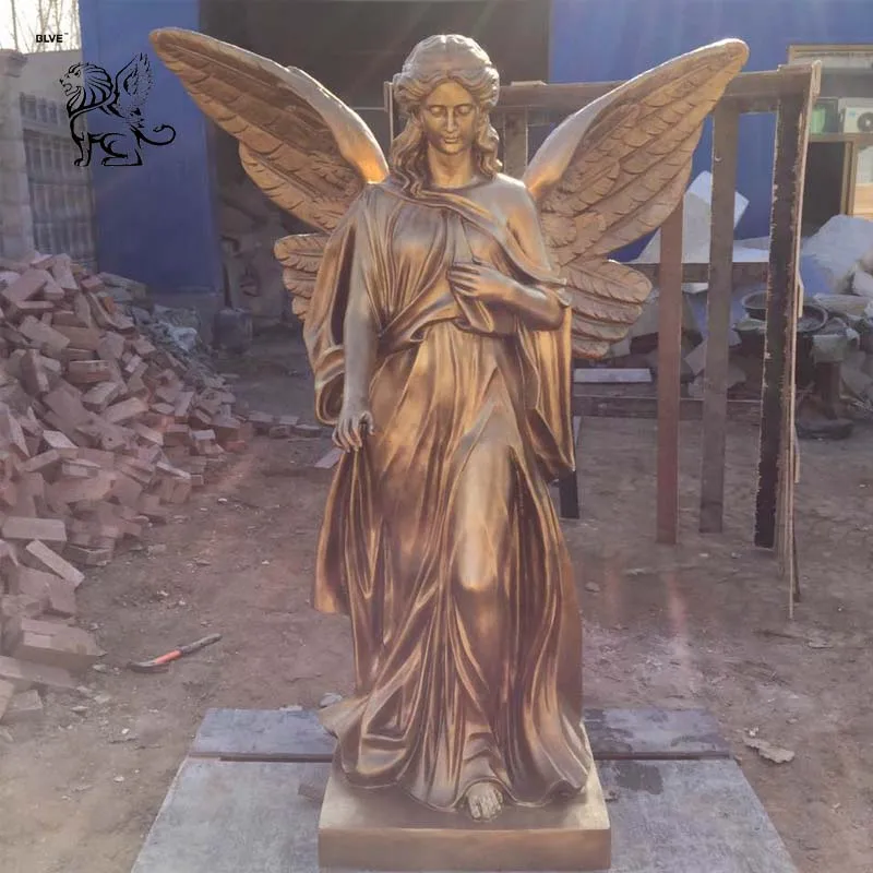 Large Outdoor Decoration Greek God Brass Bronze Angel Statue Garden Life Size Winged Woman Metal Sculpture