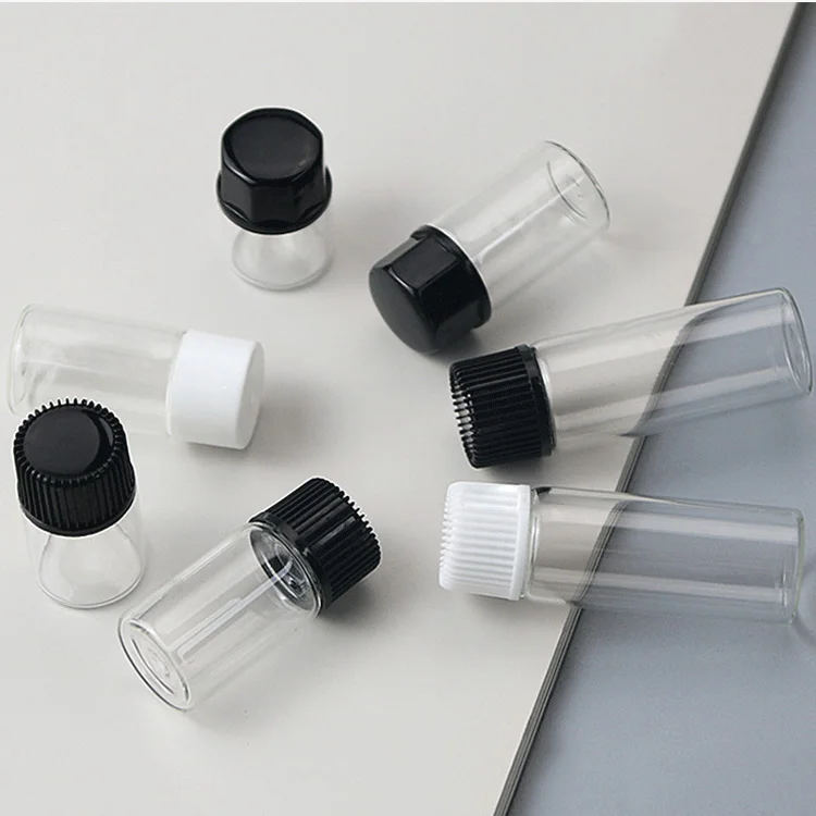 1ml 2ml 3ml 4ml 5ml Custom Empty Clear Glass Essential Oil Bottle For Serum Packaging