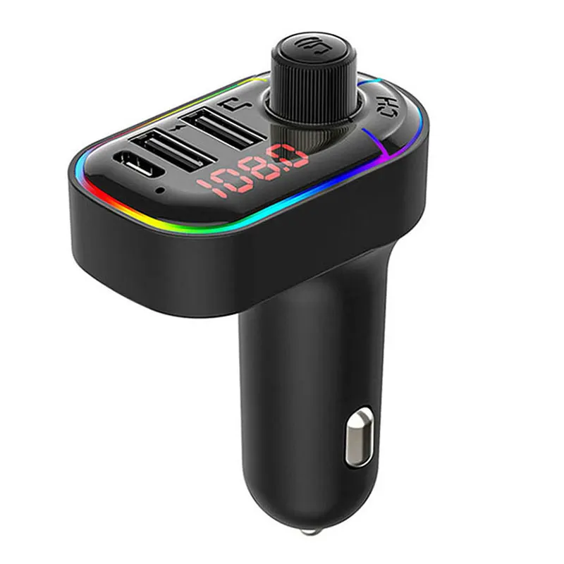 Factory Outlet Hot Selling Bluetooth FM Transmitter For Car Dual USB Charge 5V3.1A /1A  With Type C Charging Port