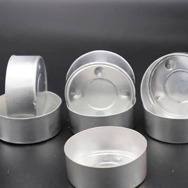 Wholesale Custom Aluminum 9Oz White Silver Thin Candle Metal Jar Aluminum Tealight Cups