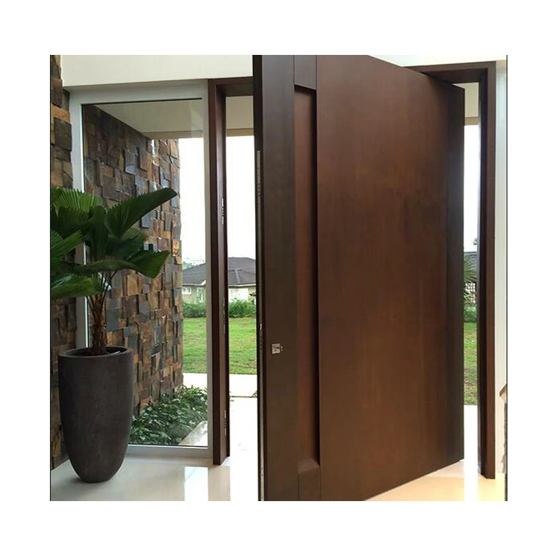 Hihaus new steel and wooden heavy duty large pivot modern entrance entry door