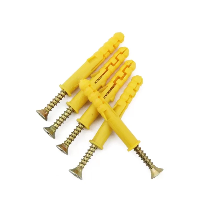 Factory direct Small yellow croaker plastic expansion tube bolt rubber plug bolt self-tapping screw set M6M8M10