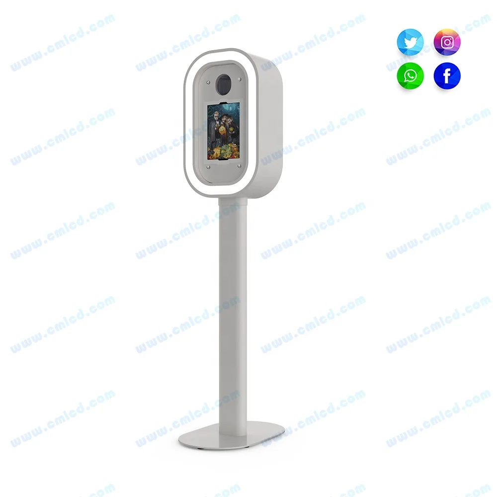 Portable Ipad Dslr oval Photo Booth With Music Light 10.2'-12.9 Inch Ipad wedding Photo Booth Shell With Flight Case