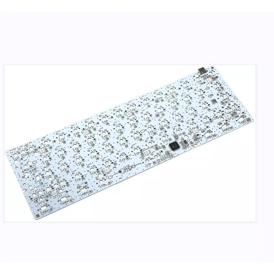 High TG Fr4 Wireless 96 96% Gerber File Maker USB Type C Hot Swap Qmk Via Gaming Wired Keyboard PCB with RGB