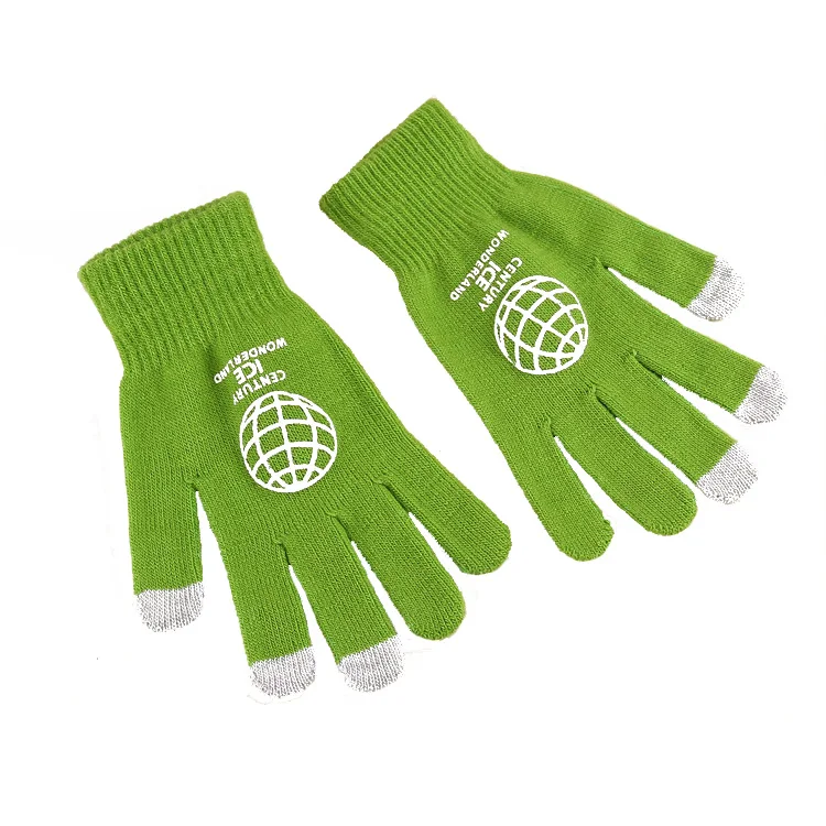 Solid Color Stretch Magic Knit Adult Winter Texting Gloves Unisex Smartphone Touch Screen Gloves with Logo