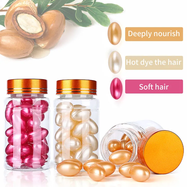 Private Label Organic Vegan Care Hair Oil Vitamin Capsule Supplement Moisturizing Smoothing Treatment Hair Capsules Serum