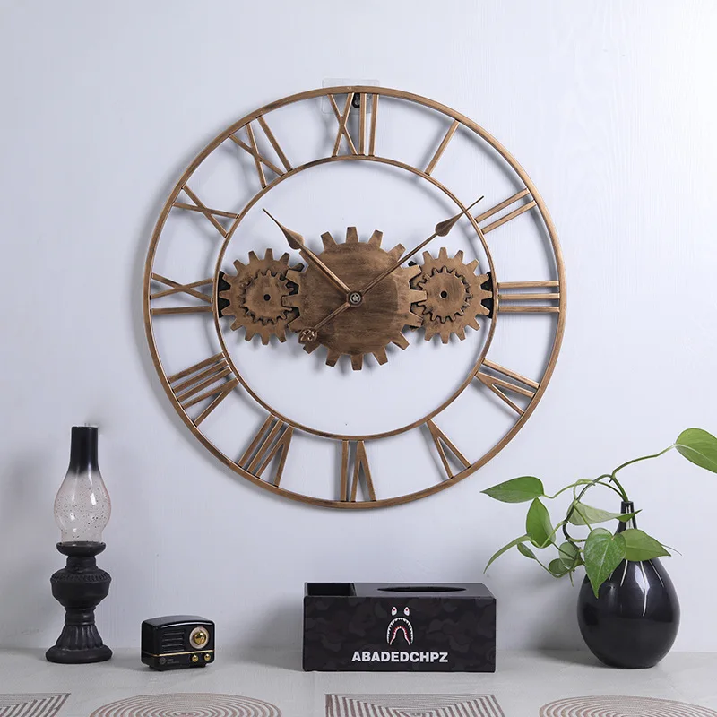Minghou OEM European Custom Modern home decoration Metal wall clock modern for Living Room