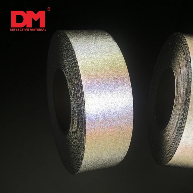 EN 20471 certificated polyester silver reflective fabric tape material product for safety garment