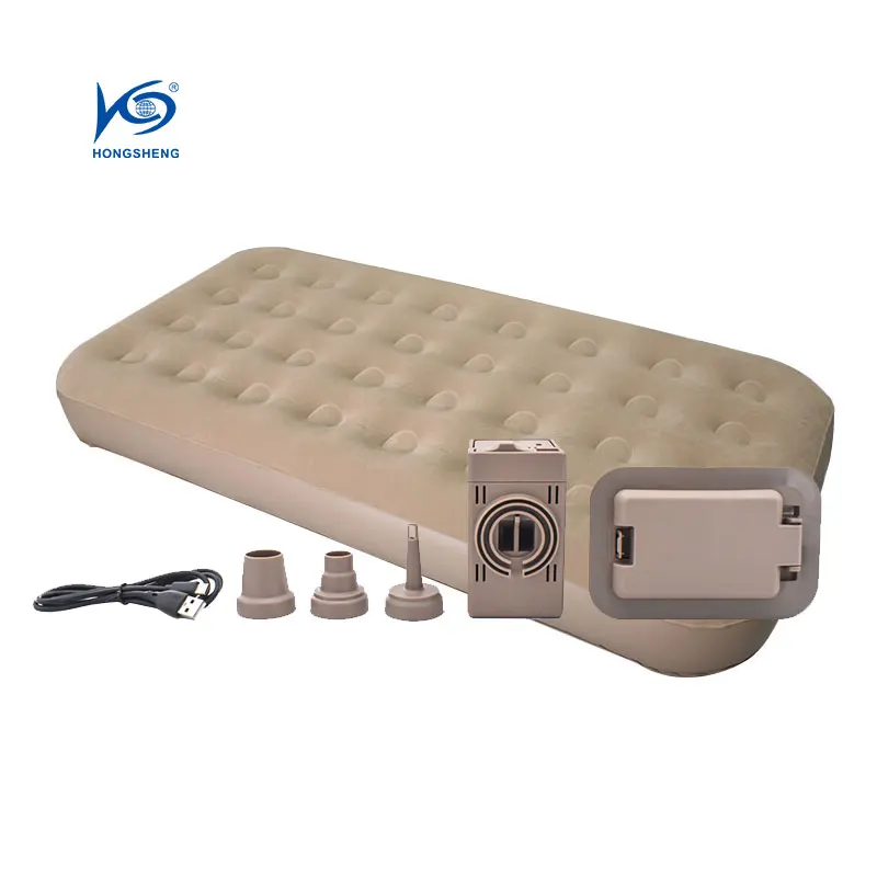 Самый популярный надувной матрас кровать встроенный Аккумуляторный насос DC 20W воздушный перезаряжаемый Deluxe Встроенный Электрический
