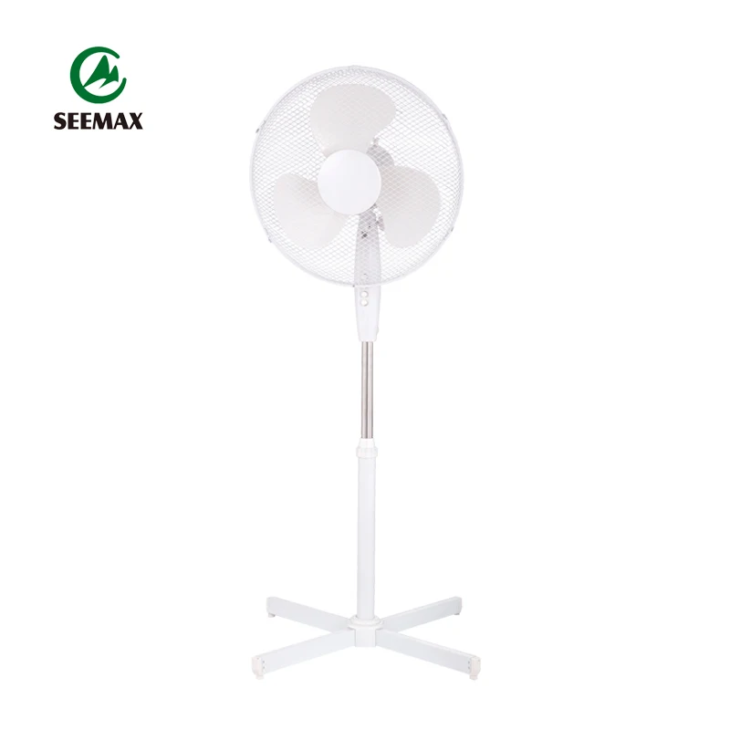 
Home Room 220v 16 Inch Height Adjustable Plastic Pedestal 3 Speed Electric Floor Standing Fan 