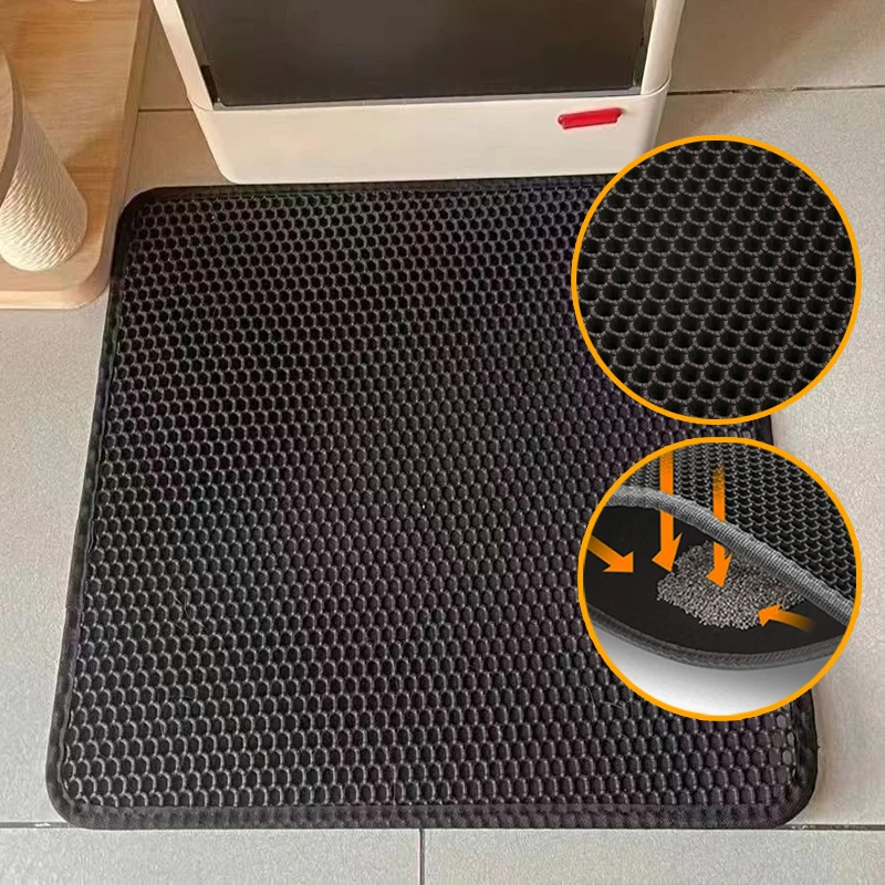 Waterproof Urine-Proof Non-Slip Cat Litter Mat Large Litter Trapping Mat Kitty cat Litter Mats for Floor