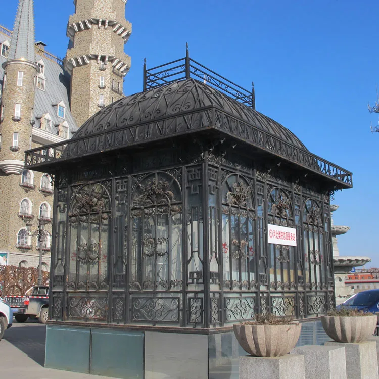 Стальной кованый железный беседка в старинном стиле для сада сборный дом Orangery