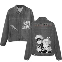 Liluo Japan Anime Men Denim Jacket 3D Harajuku Streetwear Hip Hop Kpop Jeans Coat Casual Cartoon Denim Jackets