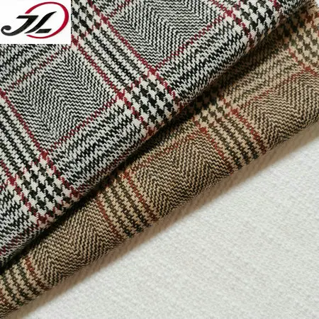New fashion tartan wool fabric woolen fabric for jacket suiting fabric