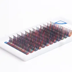 Mix Color Eyelash Extension 0.10mm C/D Curl 8-15mm Individual Color Eyelashes False Mink Cluster Rainbow Eye Lash