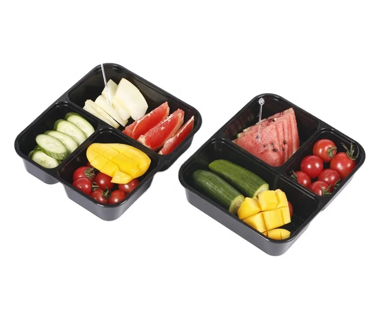High Quality Free Samples Plastic Bento Lunch Box ,3 Compartment Food Storage Container, Meal Prep Food Container