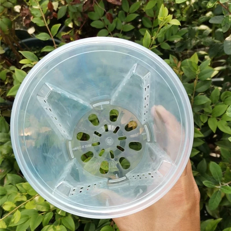 garden supplies wholesale price cheap pp transparent orchid planter clear plastic pots for plants