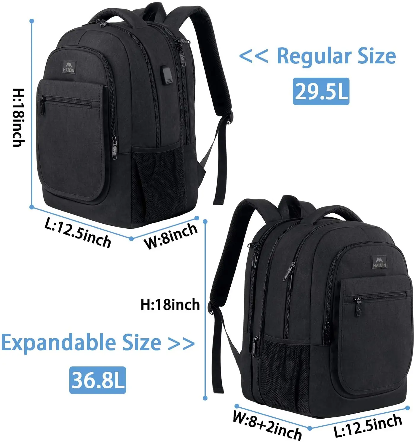 Hot Sale Mochilas Business Men Bagpack Expandable School Bags Water Resistant Women Casual Travel Laptop Backpack
