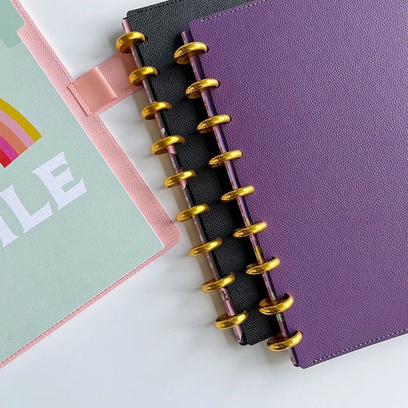 Customized PU Leather Hardcover Diary 2023 Custom logo HP  Classic planner cover with buttons