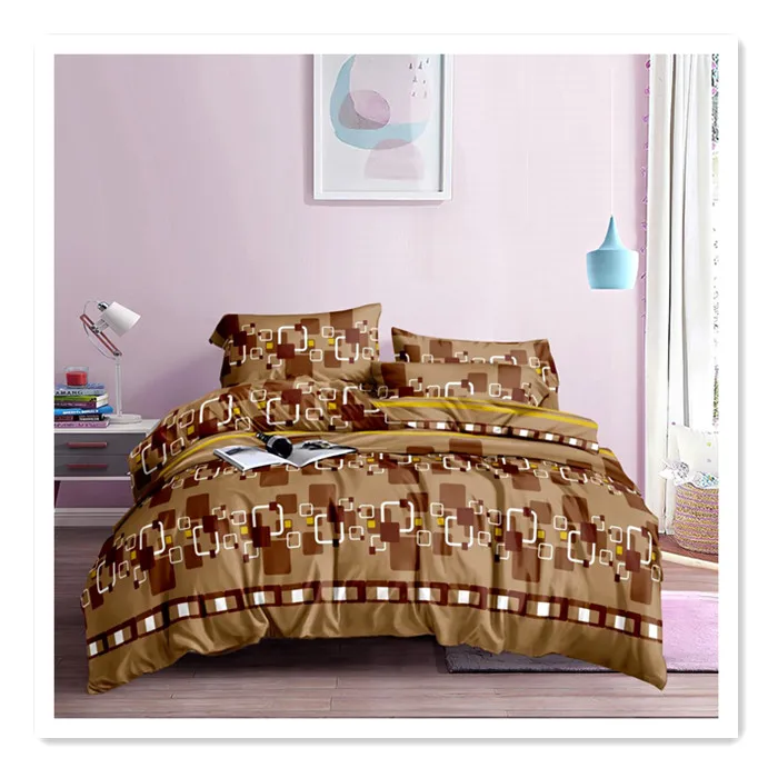 110gsm 255cm microfiber polyester fabric hot sales pattern nano print  bedsheet sets fabric Middle East market