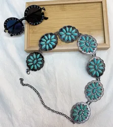 Принимаем заказы на заказ, модные ремни для малышей, Западный Бирюзовый ремень для девочек, регулируемые ремни для малышей