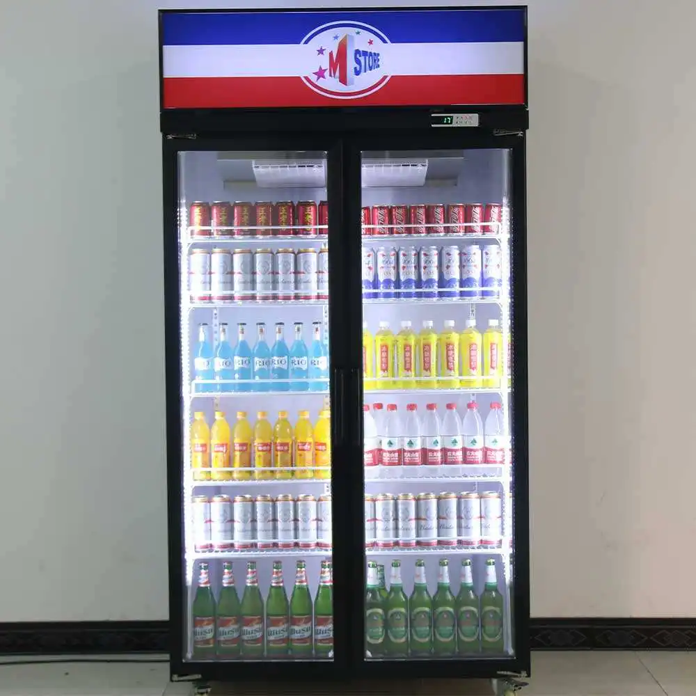 Commercial Glass Door Beverage Cooler Supermarkets upright freezer commercial display cooler