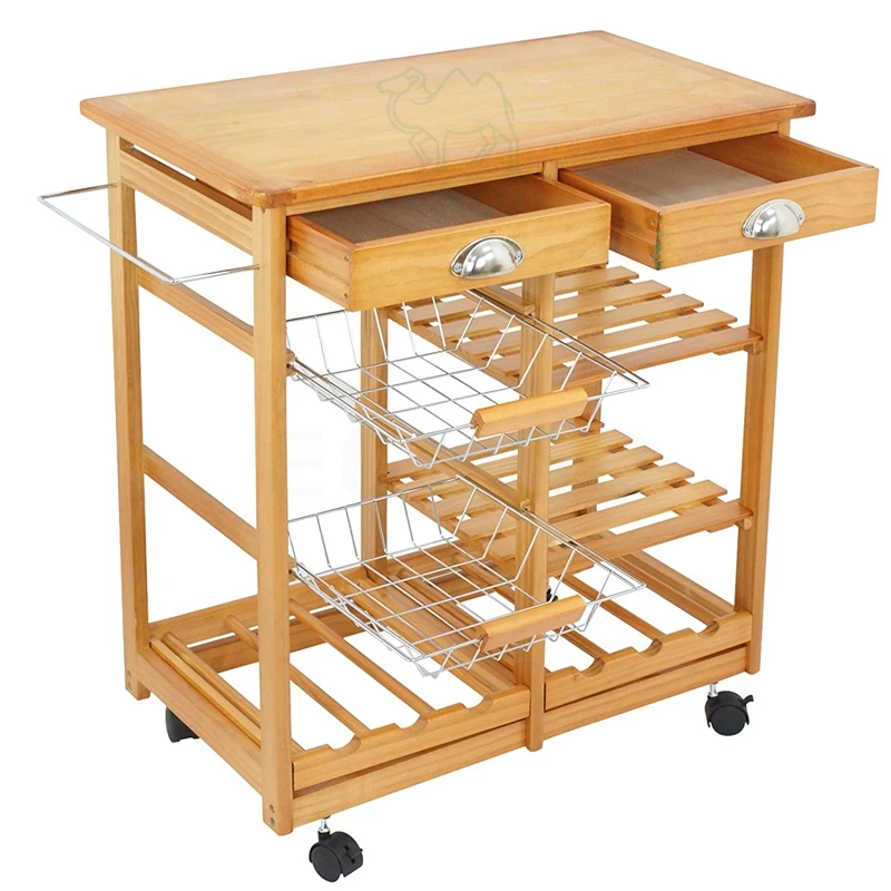 4-Tier Multifunction Utility Food Tea  Kitchen Storage Trolley Cart