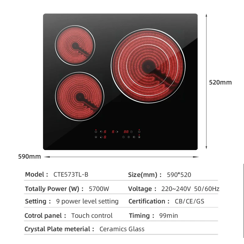 Kitchen Appliance Built-in Ceramic Hob Cooker Cheap Infrared Cooker For Wholesale